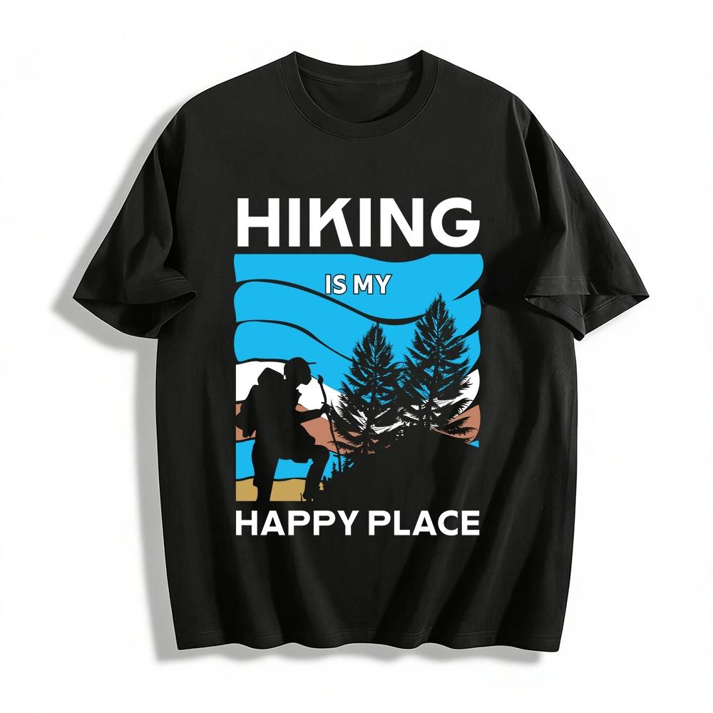 Outdoor Mountain Forest Themed Top Nature Print Breathable Casual Tee Pure cotton T-shirt XXS