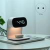 Multifunctional Clock With Night Light, Wireless Charging, Three Brightness Holiday Couple Gift