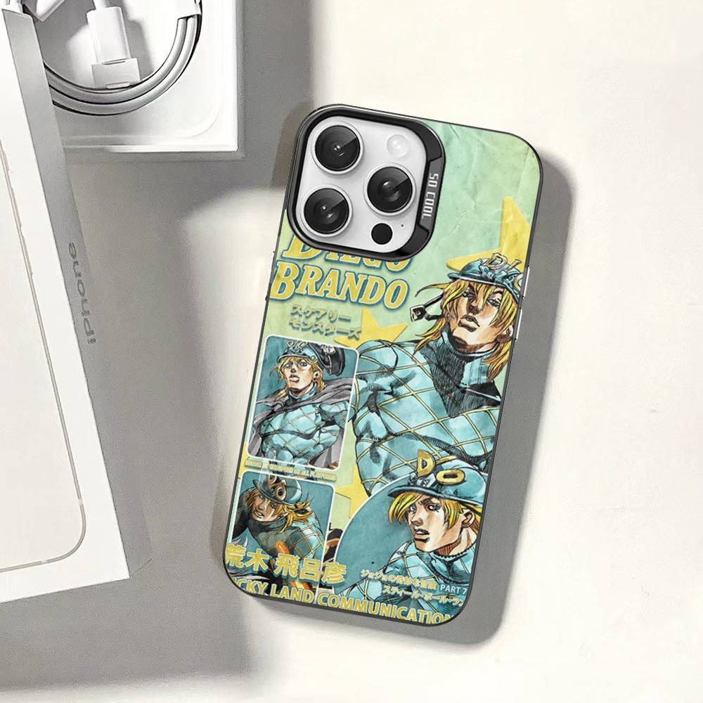 Anime Jojo Bizarre Adventure Phone Case For IPhone 17 16 15 14 11 12 13 Pro Max Plus Pro Colored Silver Cover