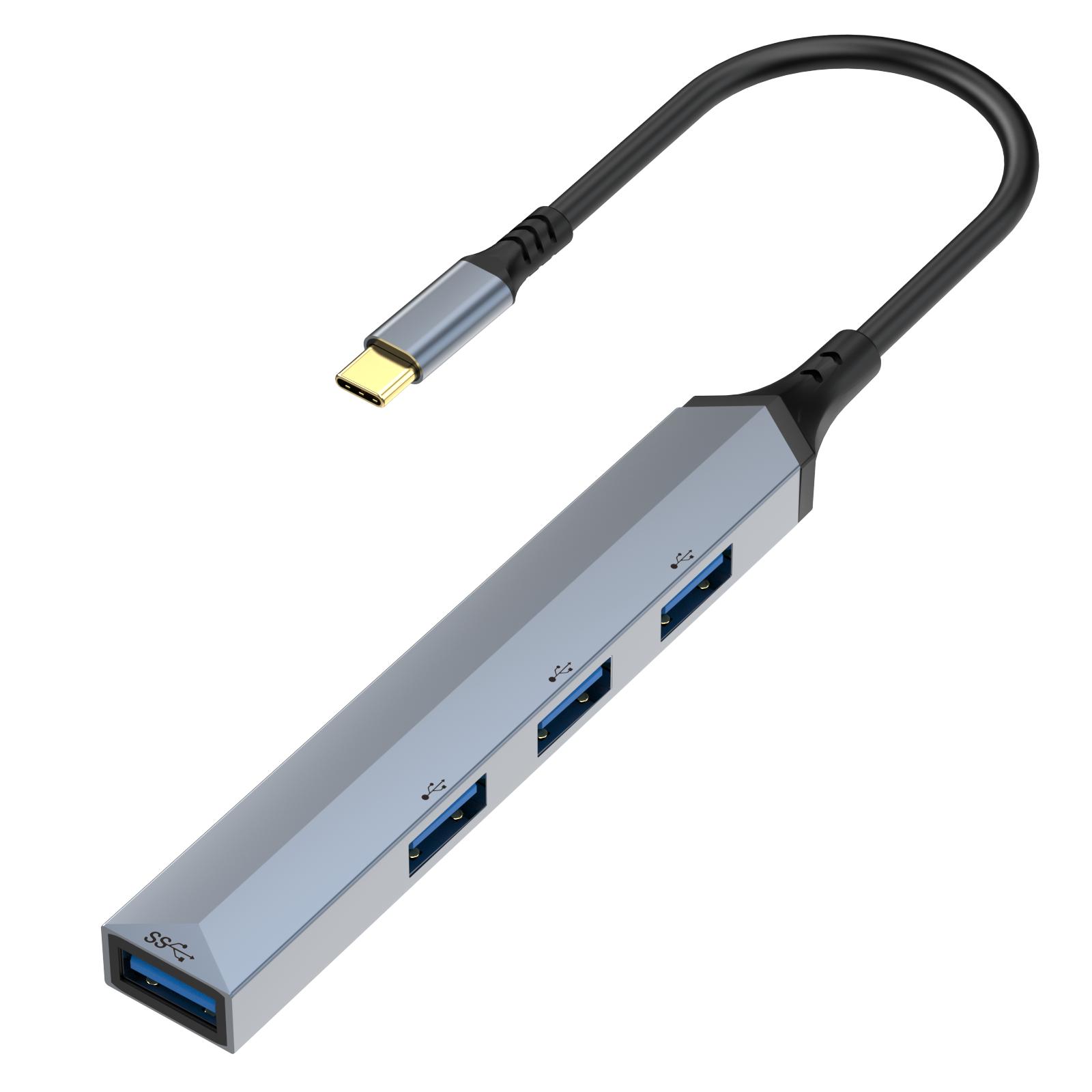 

USB C HUB 3,0 Type C 3,1 4-портовый мульти-сплиттер-адаптер OTG для Xiaomi Lenovo Macbook Pro 13 15 Air Pro PC Компьютерные аксессуары Type-C серый