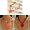 Summer Trendy Ethnic Shell Necklace With Handmade Resin Beads For Women