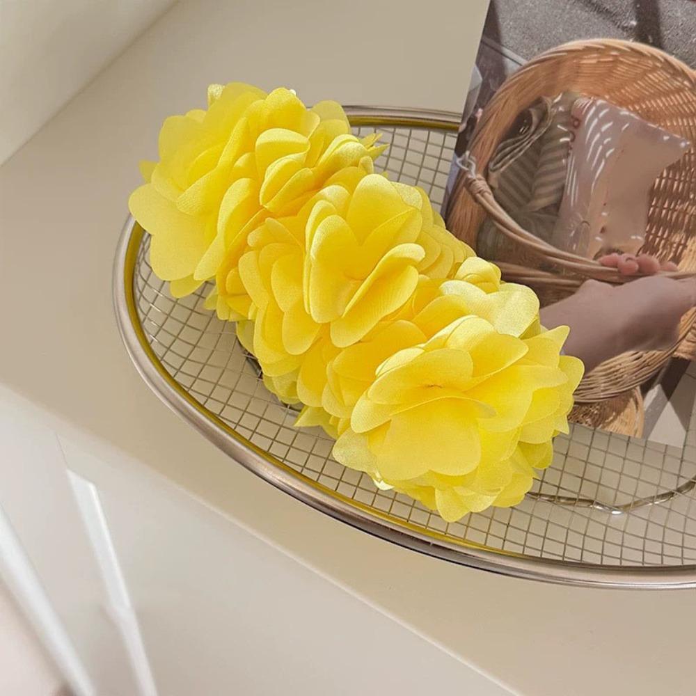 Cloth Banana Clip Solid Color Vertical Clip Cute Floral Hair Clip  Women жёлтый