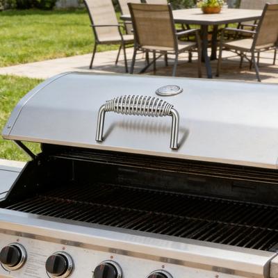 Nerūsējošā tērauda atsperu rokturis BBQ griliem, izturīgs metināts rezerves rokturis, rūsas izturīgs 6 collu grila rokturis piekabēm, ugunskuriem