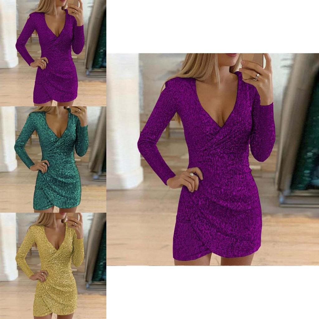 Elegant Women Sequin Christmas Bodycon Dress For Evening Parties And Events