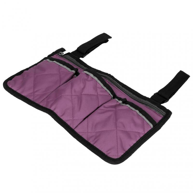 Multifunctional Wheelchair Side Hanging Bag Office Chair Storage Bag Armrest Pouch OrganizerPurple