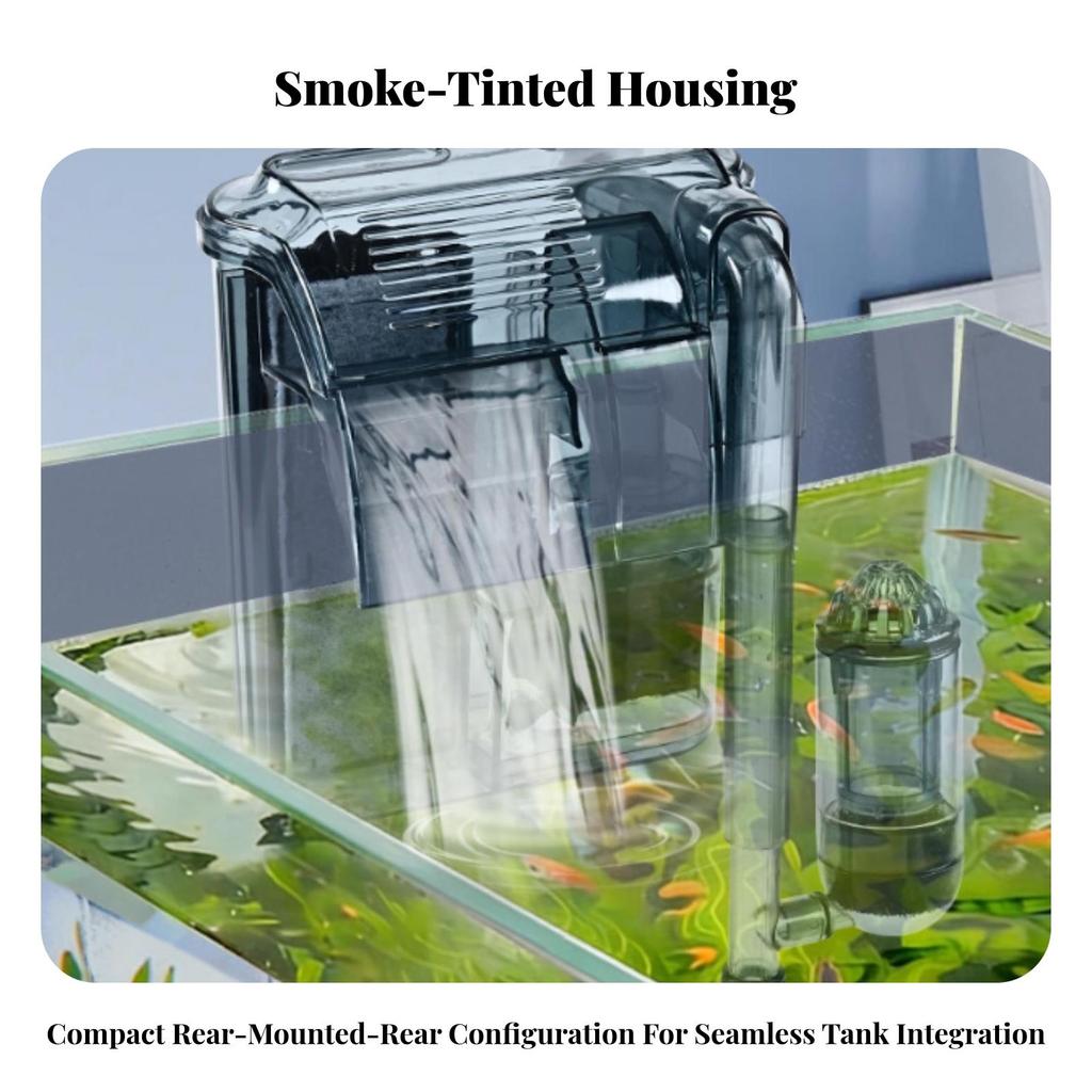 Aquarium Accessory Easy to Install Hang-on Back Filter Quiet for Home Aquariums