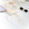 Spring and summer long silk scarf retro polka dot seaside vacation neck scarf fashionable matching hat silk scarf headband streamer