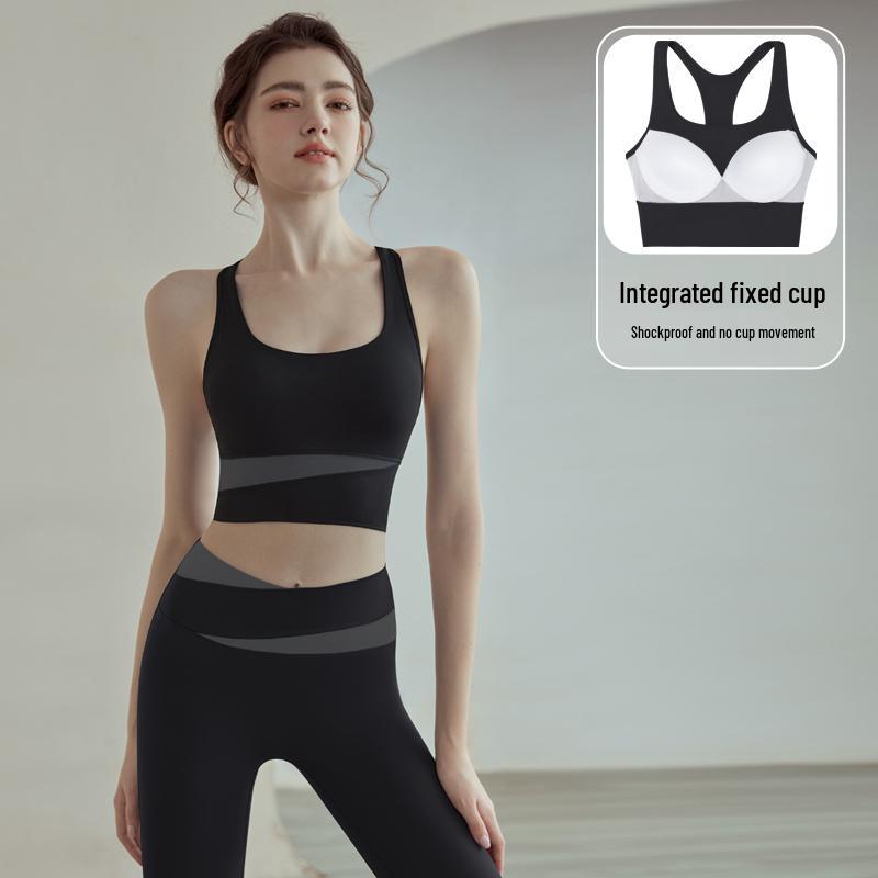 Soutien-gorge de sport antichoc pour femme - Anti-affaissement, Débardeur de course à pied et de yoga haute intensité avec beau design dorsal
