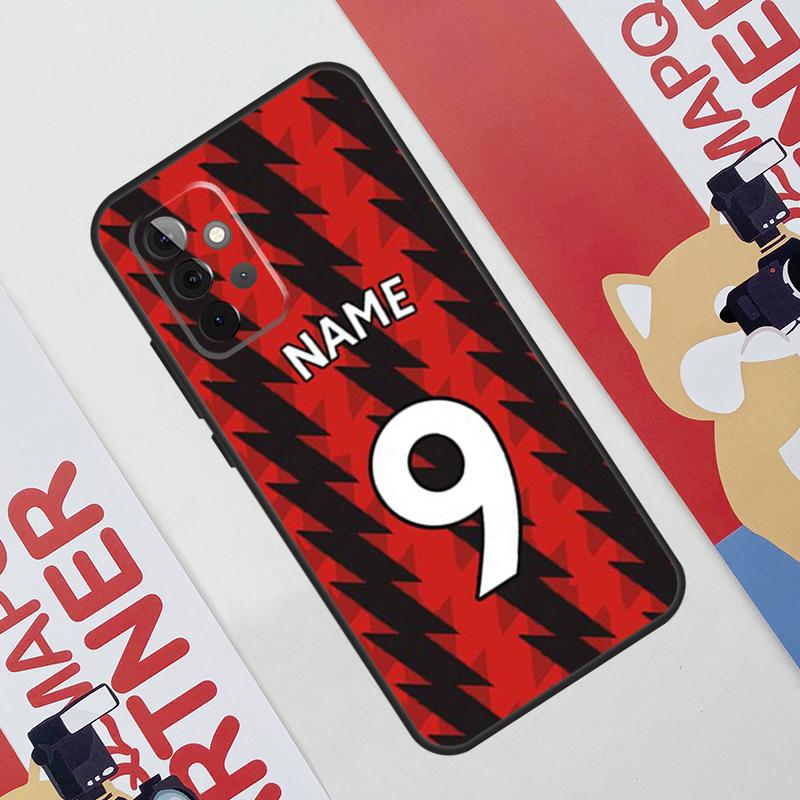 Custom Number Football Name Case For Samsung Galaxy A54 A34 A24 A14 A73 A53 A33 A23 A13 A52 A32 A22 A12 A51 A71 Cover