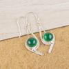 Green Onyx Cab Gemstone Earrings, 925 Solid Sterling Silver Jewelry, Handmade Artisans Earrings For Wedding Gift