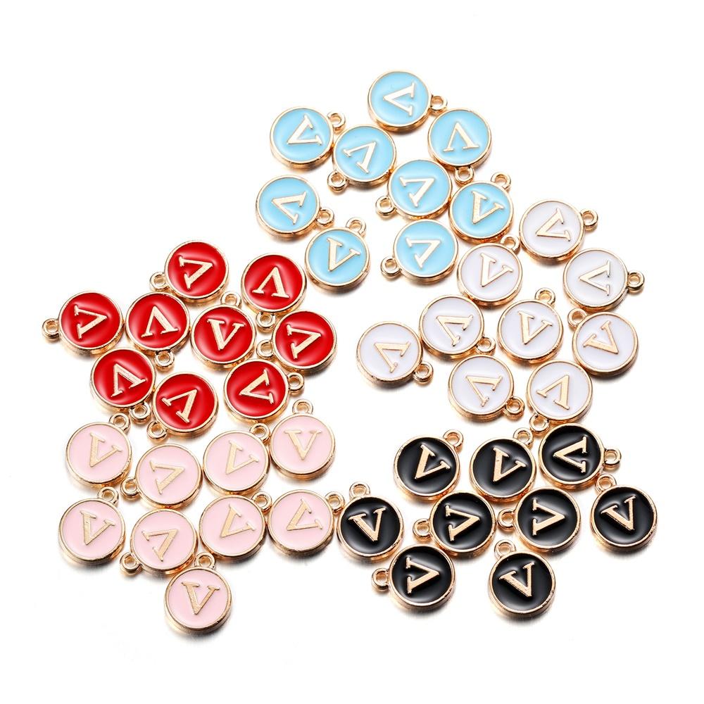 20Pcs 12*15mm A-Z Letter Charms Enamel Charms Alphabet Initial Letter Handmade Pendant for DIY Bracelet Necklace Jewelry Making