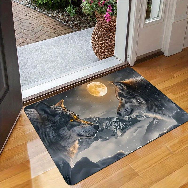 1 ks Vzor vlka Rohožky ke dveřím Kuchyňské koberce Protiskluzový Pop art design Koberce do obývacího pokoje Koupelnová předložka Koberec pro domácnost K Dekorace k umyvadlu Prádelna