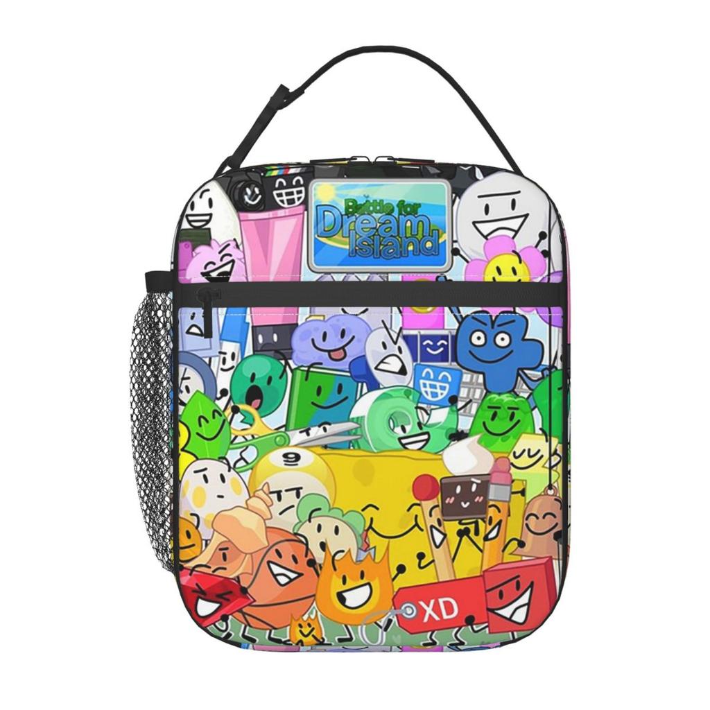 BFDI Gruppenbild Isoliert Lunchtasche für Damen Kinder Tragbar Essensbehälter Thermische Lunchbox Tragetasche