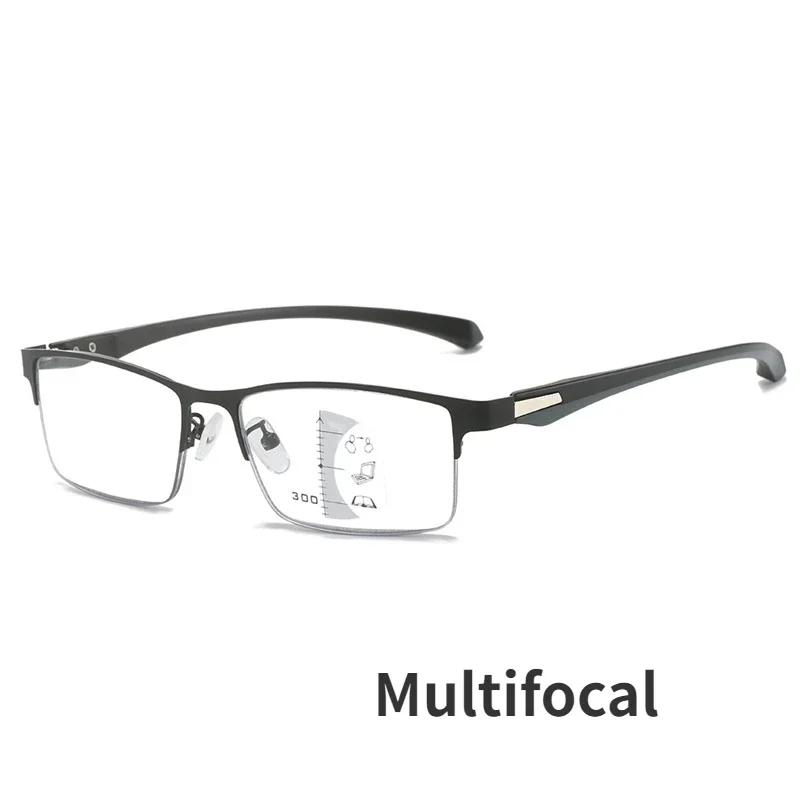 Women Ultralight Multifocal Glasses Men Vintage Business Office Reading Glasses Fashion New Near and Far Eyeglasses Diopters