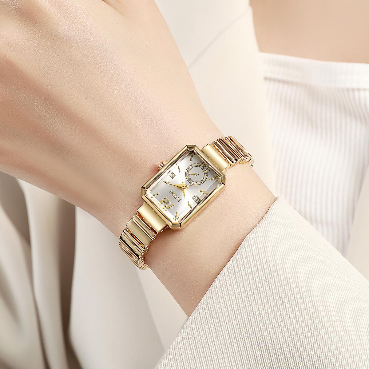 

New women s high-end square dial watch with explosive fashion temperament quartz women s watch золотой