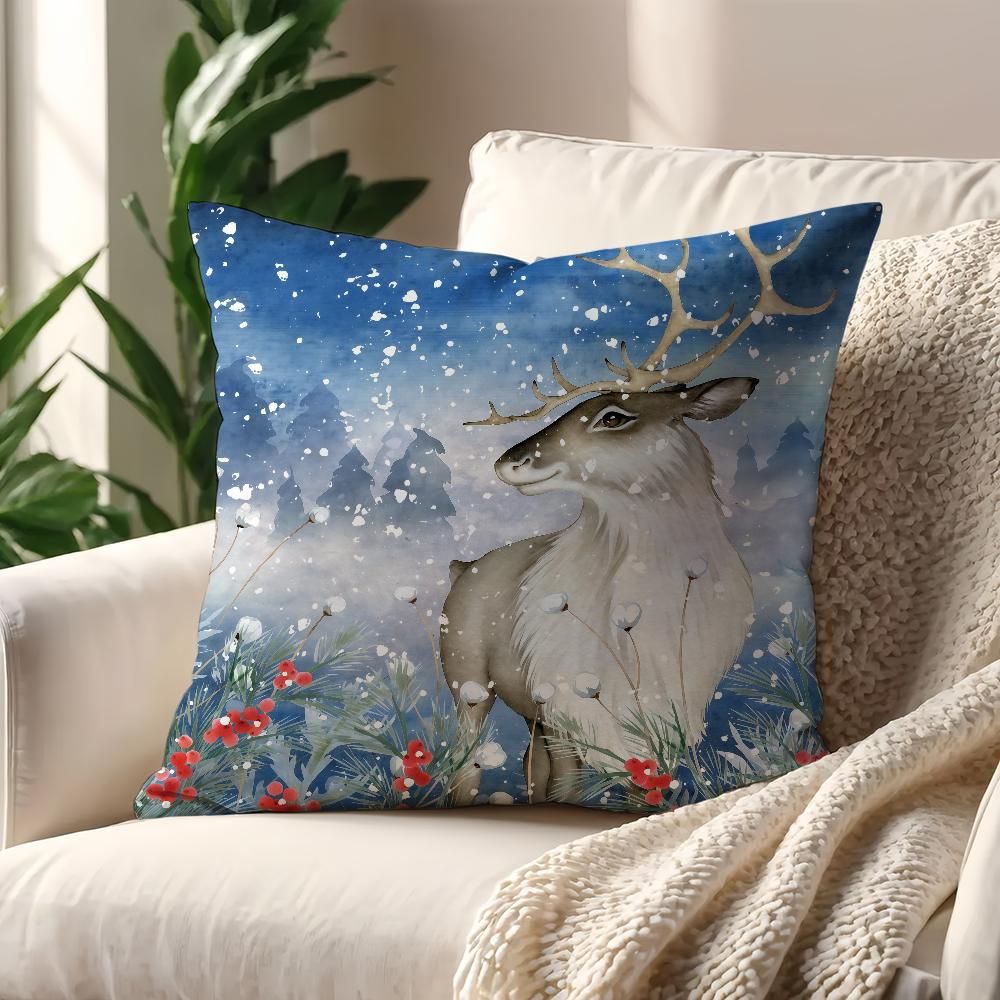 Christmas Animals Snow Cushion Cover Best Home Office Coffee Pillow Sofa Printing Decoration Room Shop Car Nordic Simplicity Hit