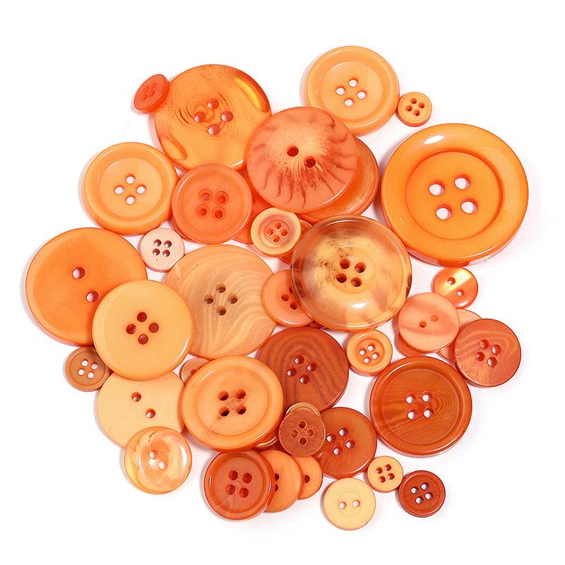 80PCS Resin Round Colored Buttons 2/4-Holes Mixed Buttons Handmade DIY Manual Button Painting Material Clothing Accessories