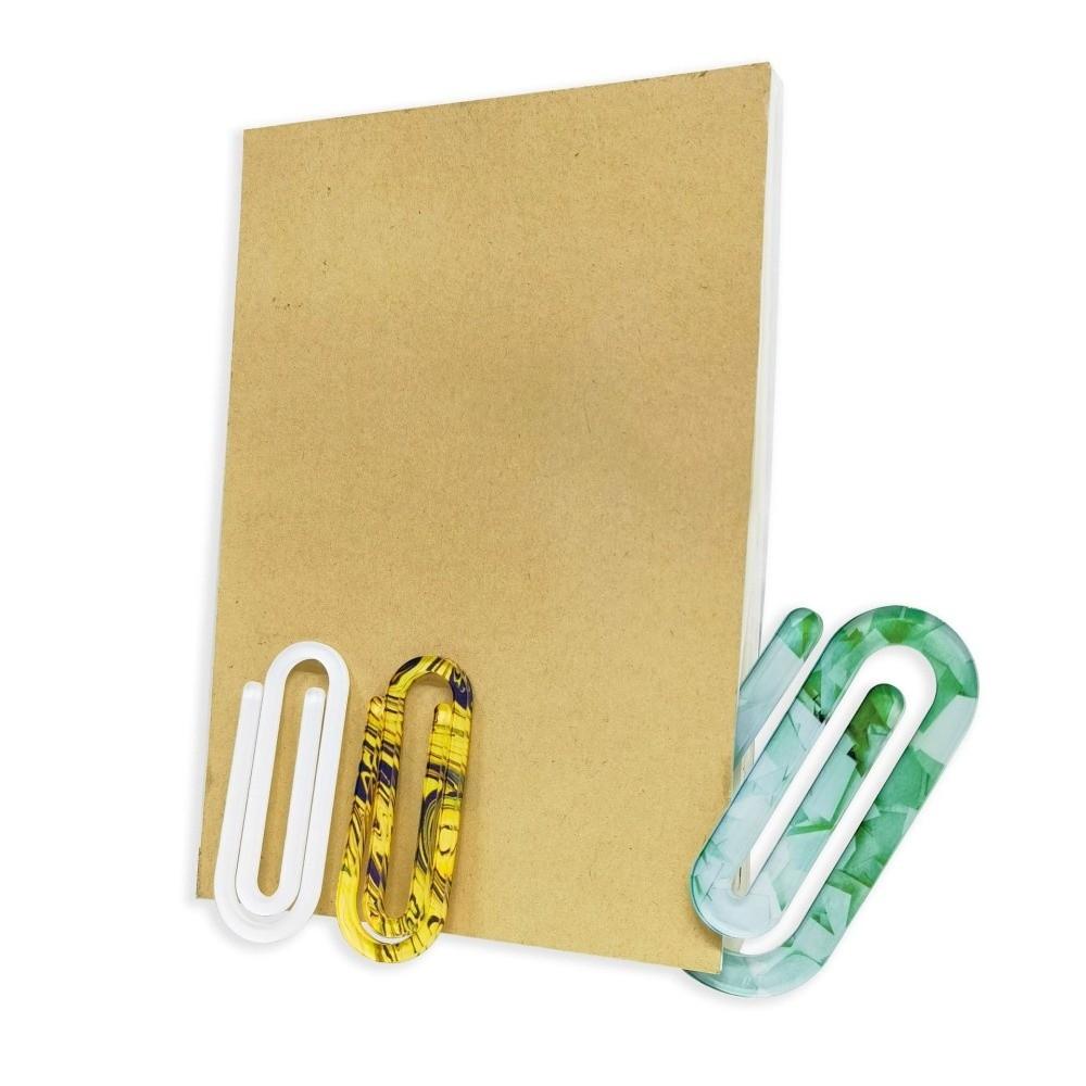 9pcs Big Size Heat Transfer Bookmark Acrylic DIY Pattern Paper Clip Student