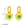 Vintage Emerald Zircon Pendant Necklace and Earrings Set Elegant Women Jewelry