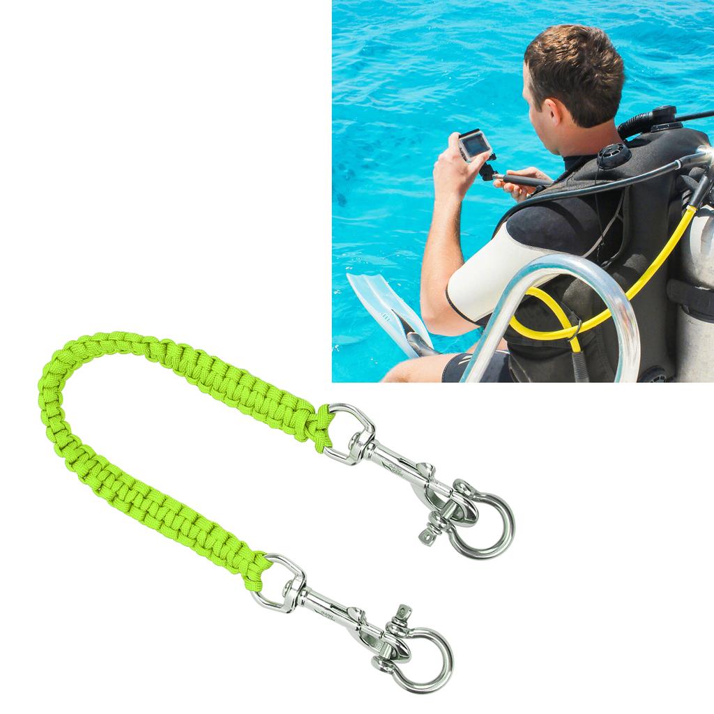 Diving Camera Lanyard Corrosion Rust Resistance 360° Flexible Rotation Diving Accessories for DiveGreen