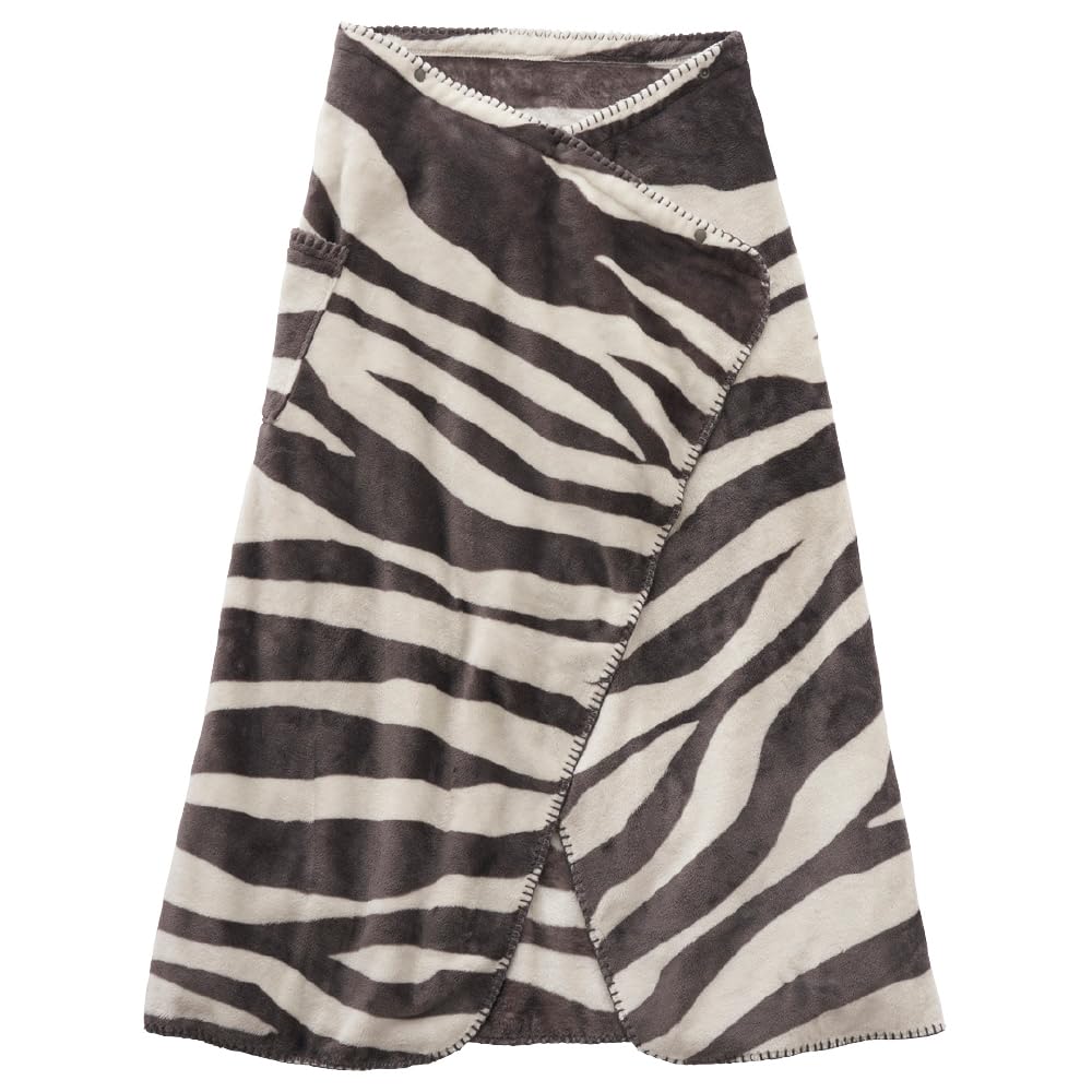 

AQUA mofua Warm Winter Premium 138 x 93 Zebra Dark 503114Z9 Blanket, Microfiber, 3-Way, Half-Size, cm, Print, Gray,