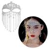 Indian Tassels Veil Mask for Face Women Rhinestones Face Mask Masquerade Dance