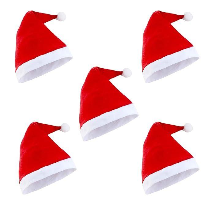 

Classic Santa Cap, Unisex Christmas Cap for Adults and Kids, Comfortable Soft Red and White Hat, Free Size, Holiday Party Decorations