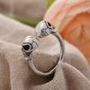 Hot Sell Exaggerated Double Headed Skull Retro Thai Silver Men Finger Ring  For Halloween Gifts No Fade