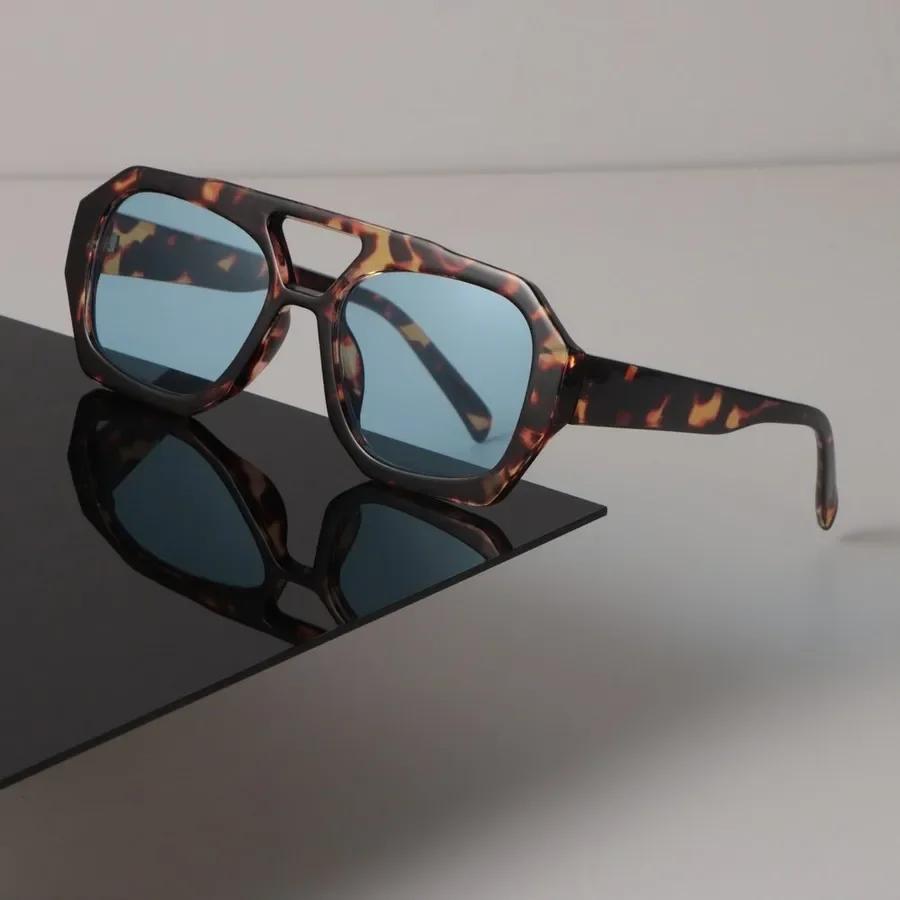 Designer Square Sunglasses Women Men Vintage Leopard Sun Glasses Fashion Personality Eyewear Mirror Lens Sexy Brand