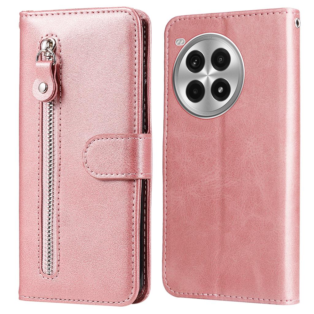 For OnePlus Ace 3 Pro 5G Case Zipper Wallet Calf Texture PU Leather Phone Cover