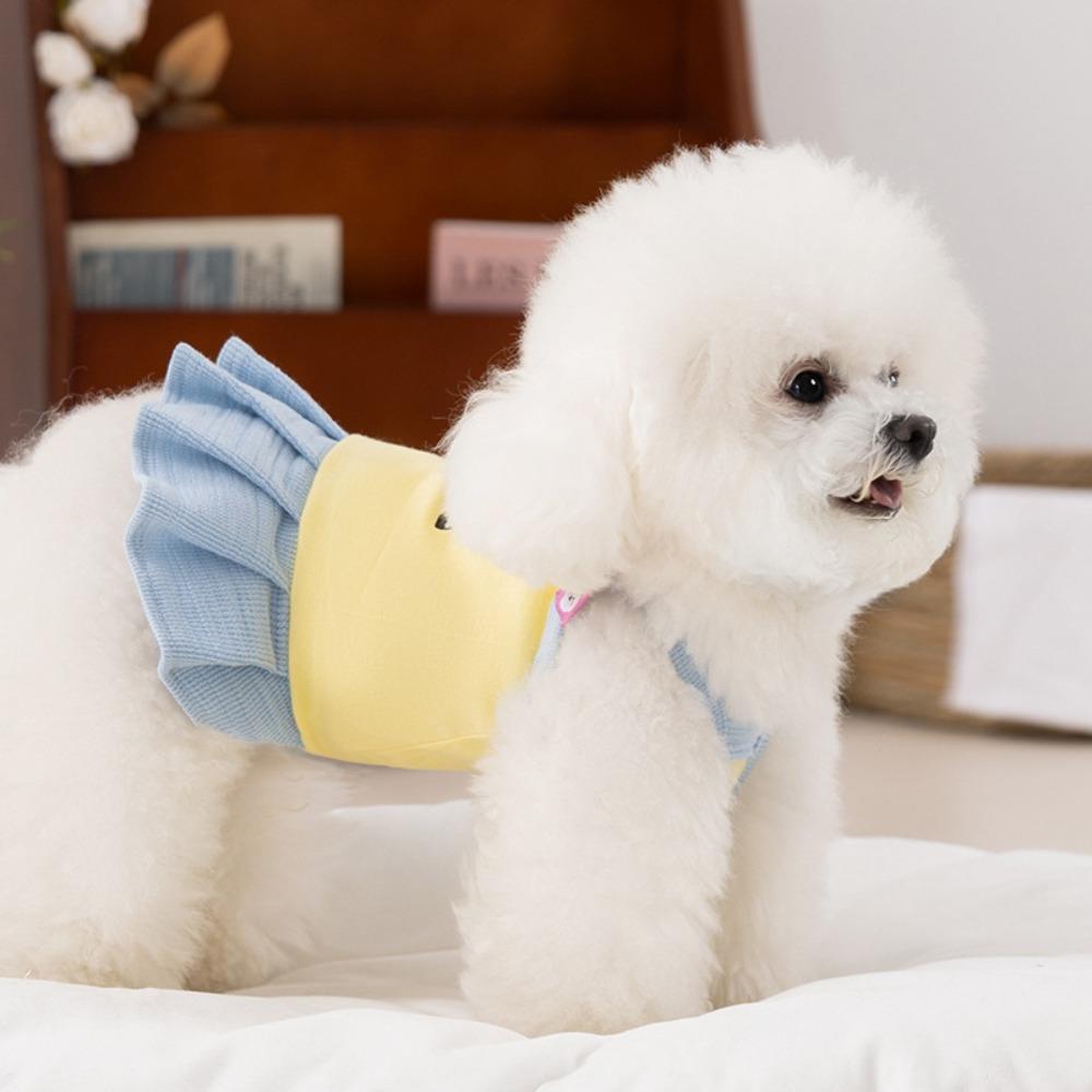 Simple Happy Puppy Dress Small Dog Bigbear Teddy Spring Summer Bo Kuai Suspender Skirt Pet Dog Dress