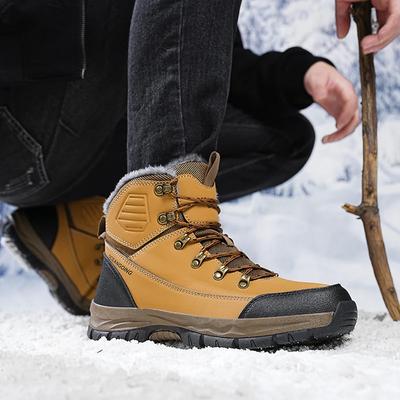 Fashion Snow Boots Men's Waterproof Leather Sneakers Ankle Boots Super Warm Male Outdoors Non-slip Snow Botines Hiking Boots Winter