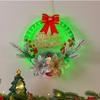 2025 LED Christmas Wreath Hanging Decoration with 8 Light Flashing Functions & Timer LED String Lights Home Window Ornament Lamp