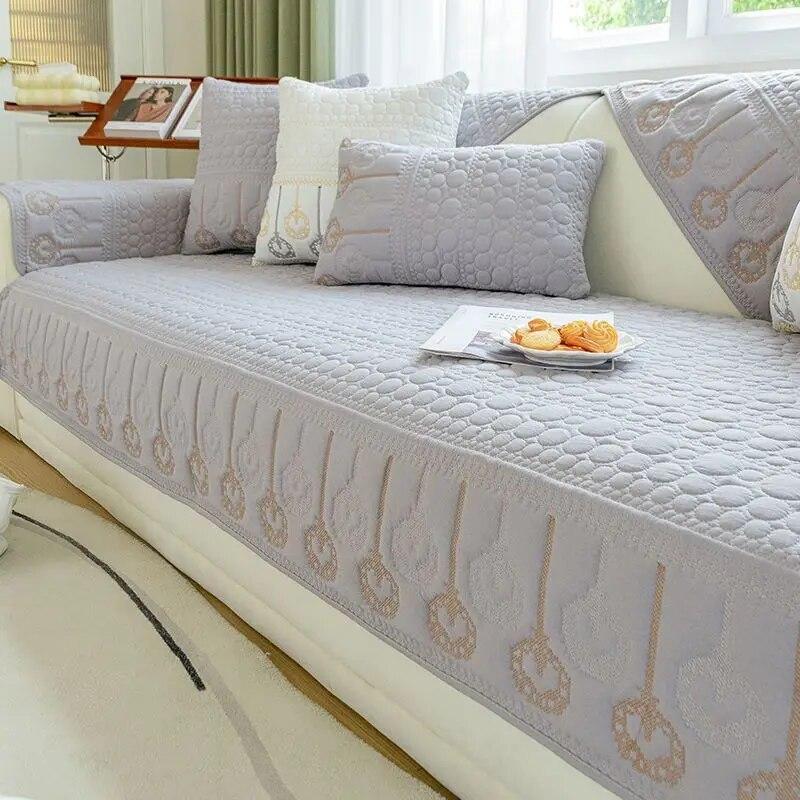 

Универсальный чехол для дивана с вышивкой, Нескользящая простая современная хлопчатобумажная ткань, диванная подушка для гостиной, чехол для дивана, подлокотник, ткань, полотенце 70x70cm 1pcs