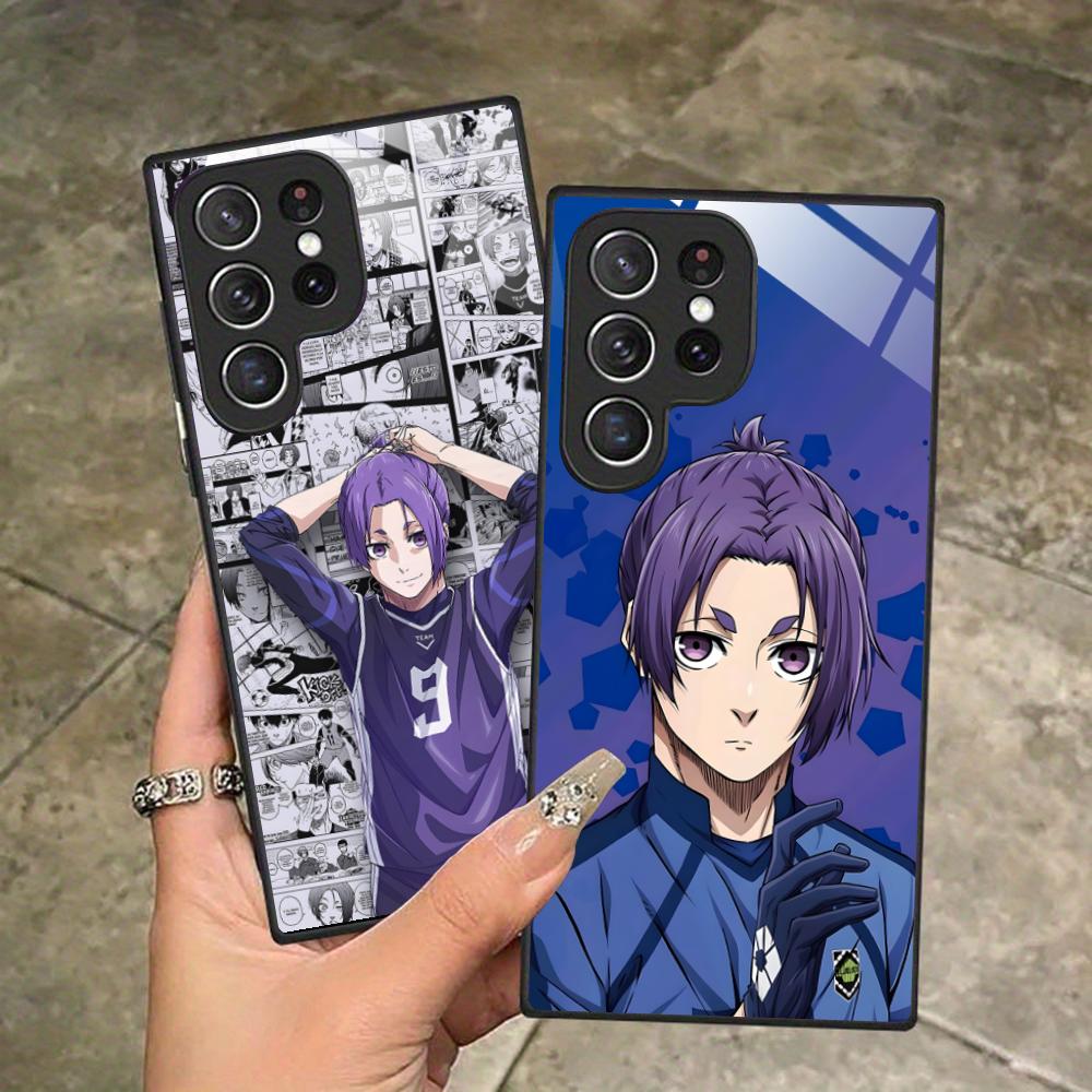 Blue Lock Reo Mikage Glass Mobile Phone Case for Samsung Galaxy S26 S25 S24 S23 S22 S21 S20 Note20 Plus FE Ultra Colorful Cover