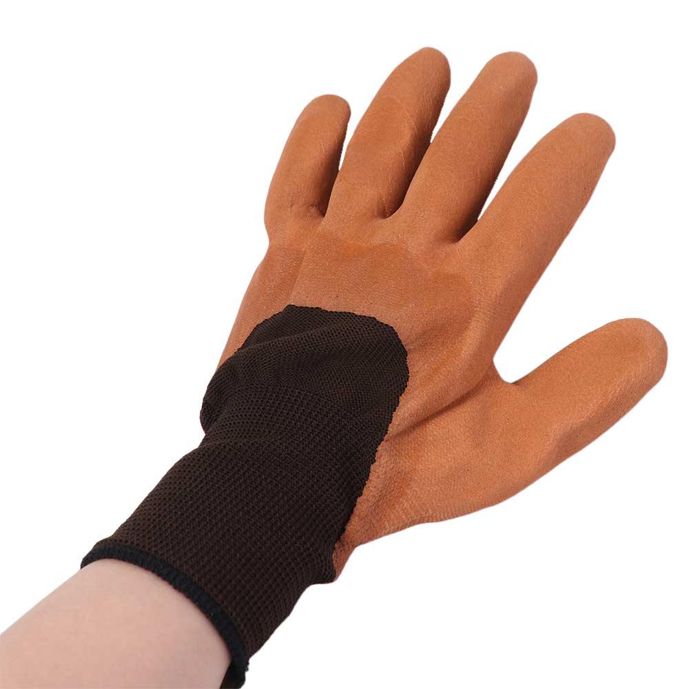 4Pairs Permeable Fabric Gardening Gloves Latex Material Protective Gloves Latex Gloves  Digging