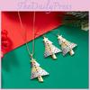 Holiday Christmas Earrings And Necklace Jewelry Set With Electroplated Finish For Women