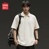 Men's Waffle Knit Short-Sleeve Polo Shirt