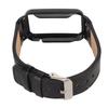 PU Leather Watch Band Waterproof Replacement Watch Wristband with Black Stainless Steel Case for   Band 7 Pro