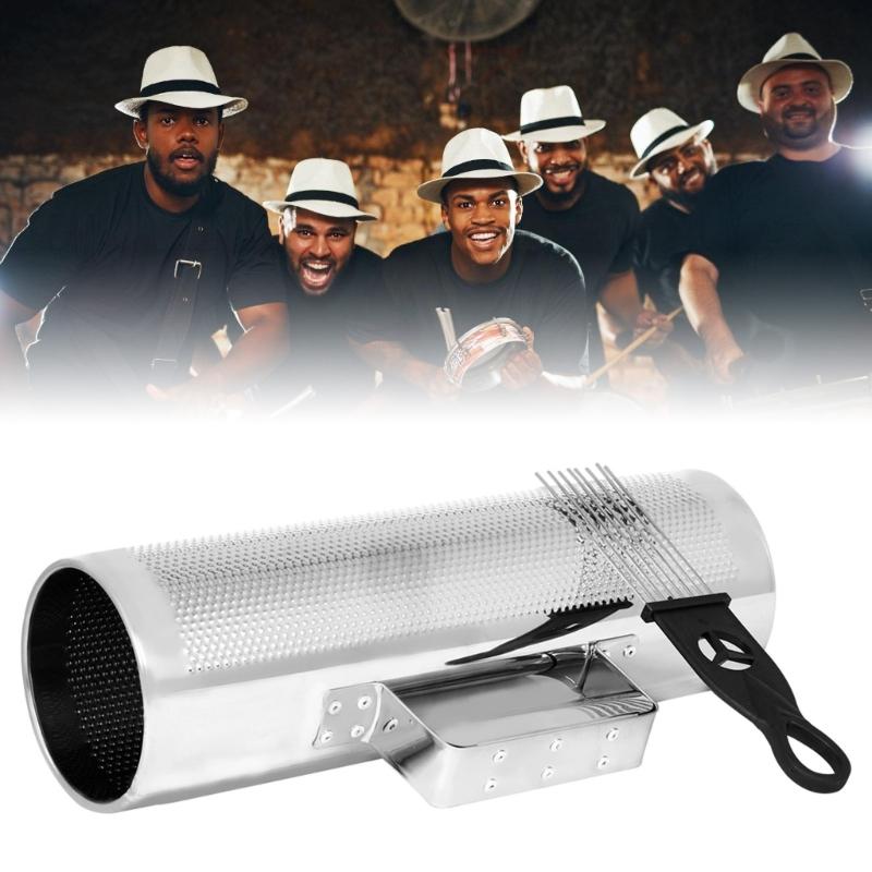 Professional Metal Guiro Instrument with Scraper Guiro Shaker Percussion Instrument Musical Training Tool Latin Percussi