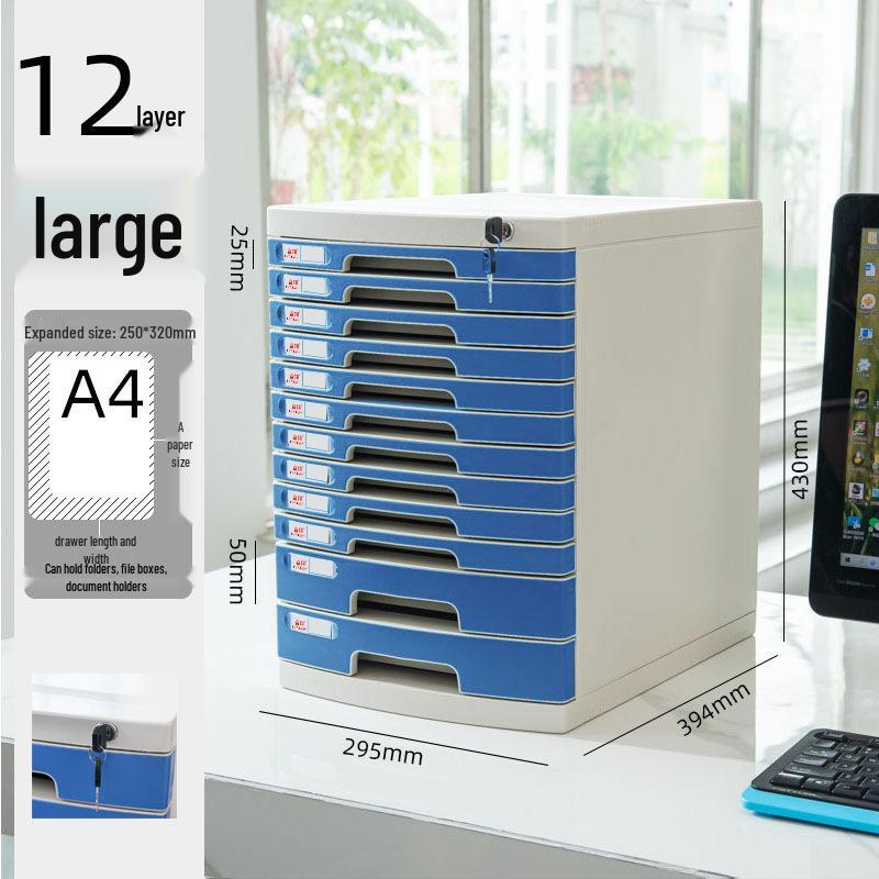 Abschließbarer mehrschichtiger A4-Desktop-Aktenschrank und Aufbewahrungsbox