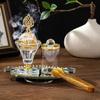 Middle East living room incenseburner ornament incense burner set gold crystal glass incense burner rotating tray incense burner