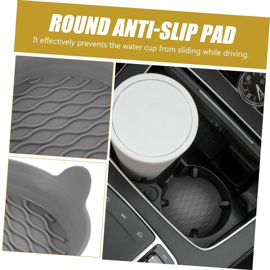 HEALEEP Car Drink Coaster Set of Silicone Cup Car Interior Storage Pad for Highly Easy to x x cm 4, Mat, Round, Non-Slip, Soundproof,