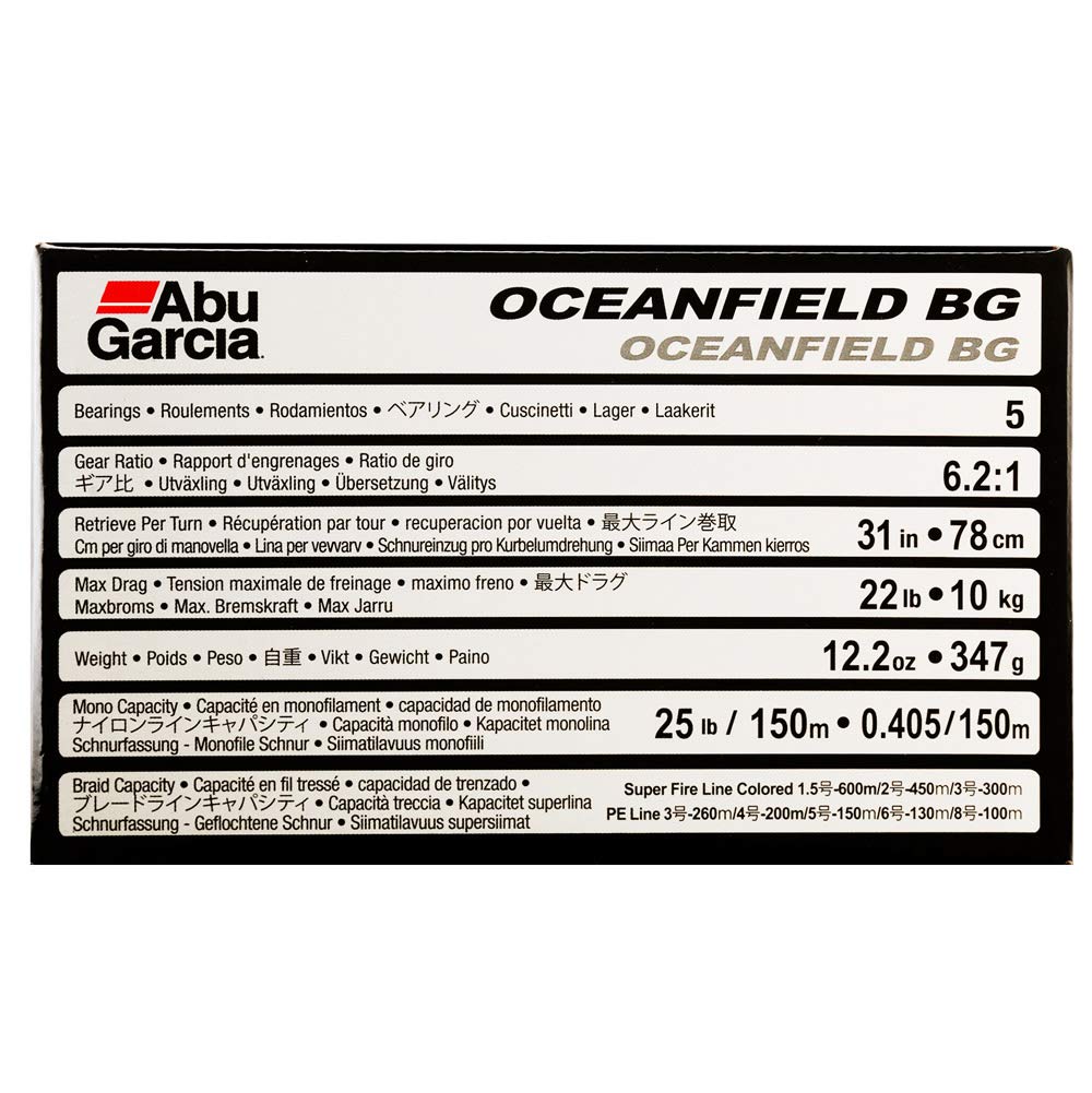 Abu Garcia OCEANFIELD BG Reel with Power Handle and Double Handle Right-Handed