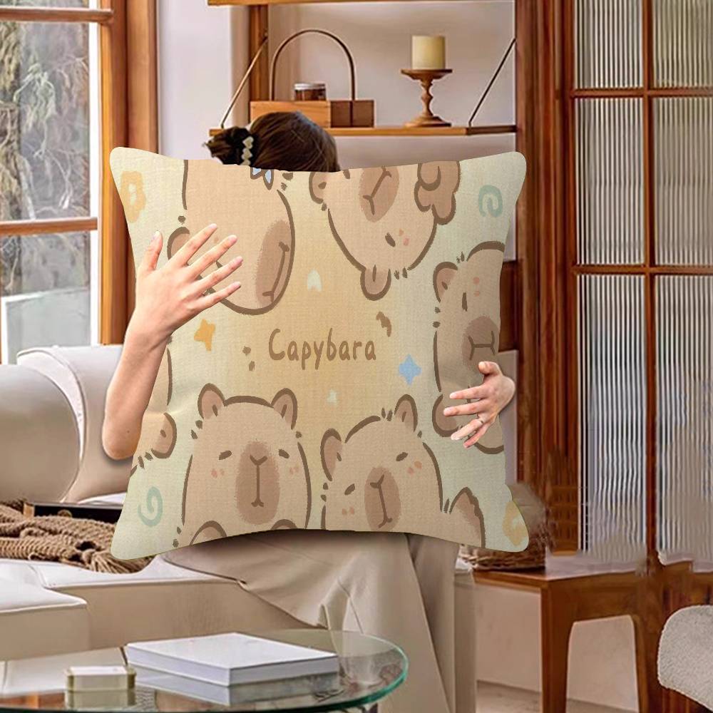 Cute Capybara Cushion Cover Pillow Cover Decor Pillowcase Printed Cushion Case For Couch