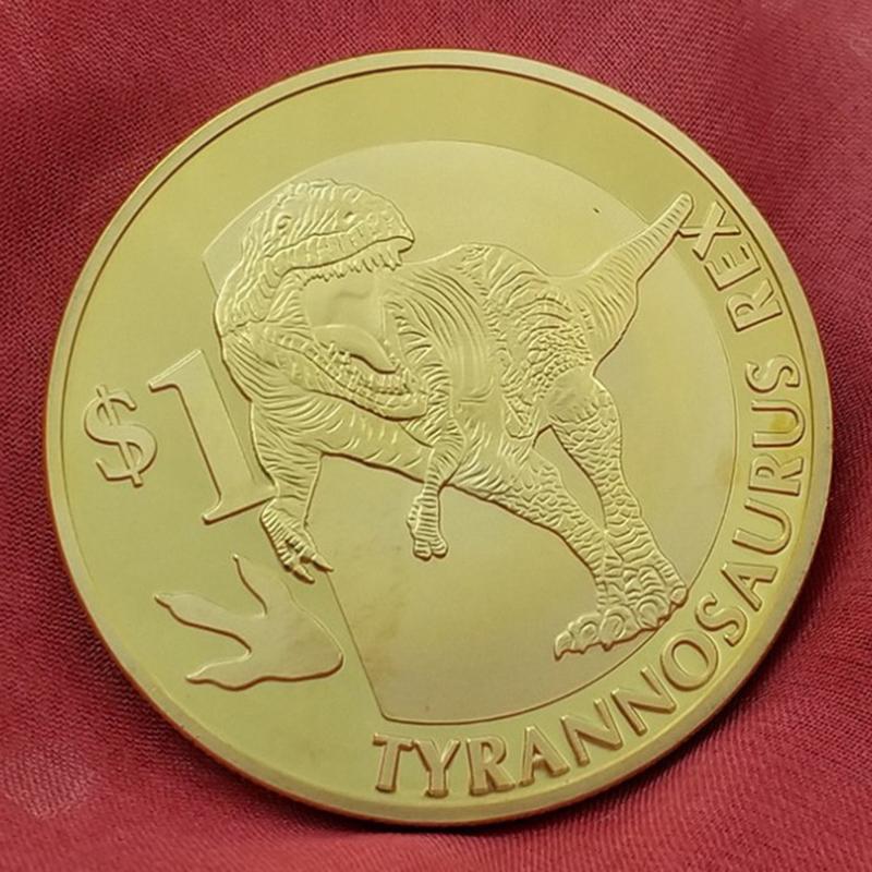 Ancient Dragon Dinosaur Commemorative Gold Coin Birthday Gift Thunder Dragon