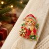 Alloy Cat Brooch Pin Enamel Finish Holiday Brooch New Christmas Cat Brooch  New Year Party
