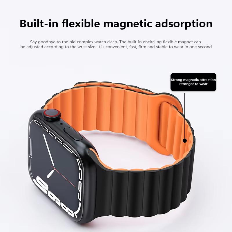 Silicone Magnetic Band for Apple Watch Ultra 3 2 49mm 45mm 44mm 40mm 41mm Adjustable Sport Strap iwatch 10 9 8 se 4 6 5 bracelet