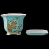 Auratic Furen Porcelain West Lake Blue 2-Piece Flower Pot Set