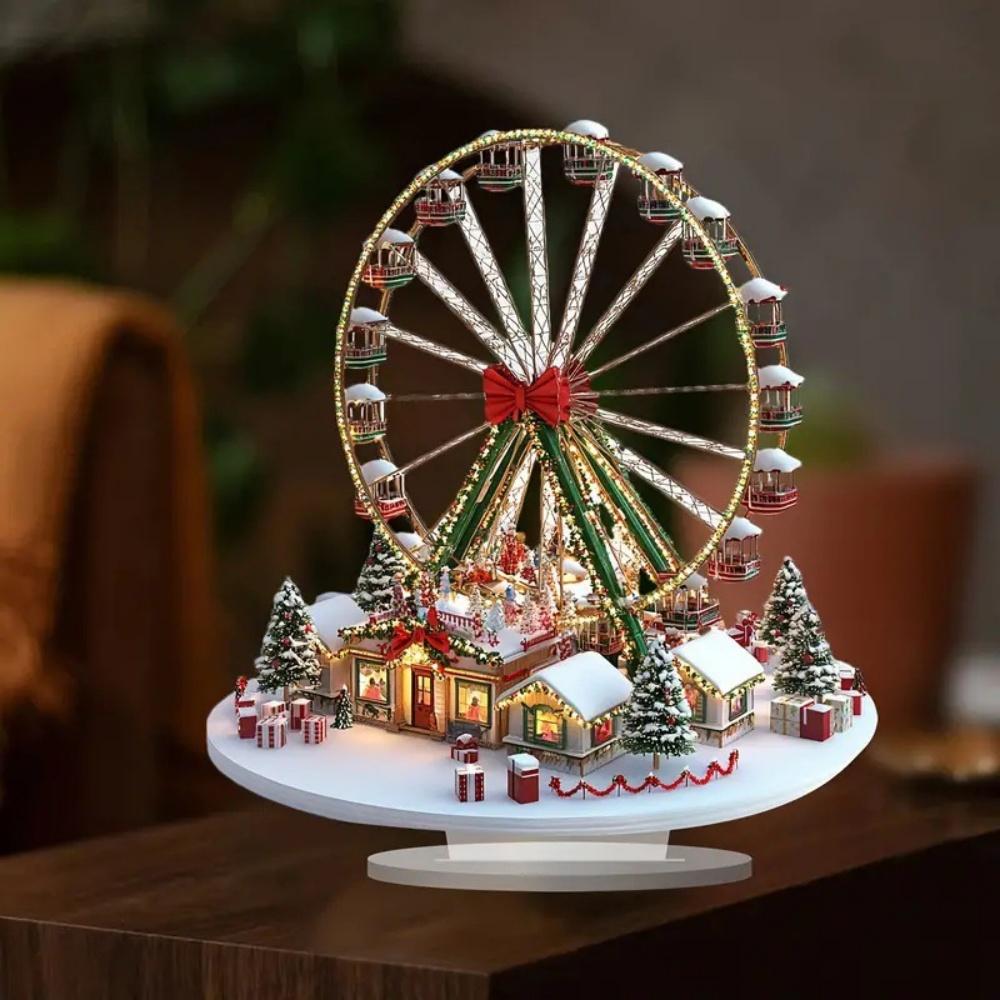 1pc Christmas Ferris Wheel Ornament Christmas Scene Design Cozy Style Home Decoration Daily/Holiday Gift Scene Compatible
